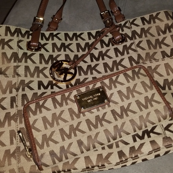 MK Brown Bag & Wallet (Set)